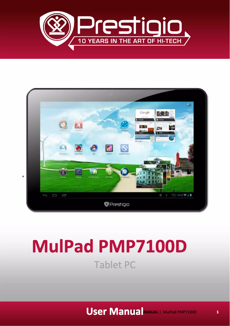 Página 1 del manual Manual de usuario Prestigio MultiPad PMP7100D