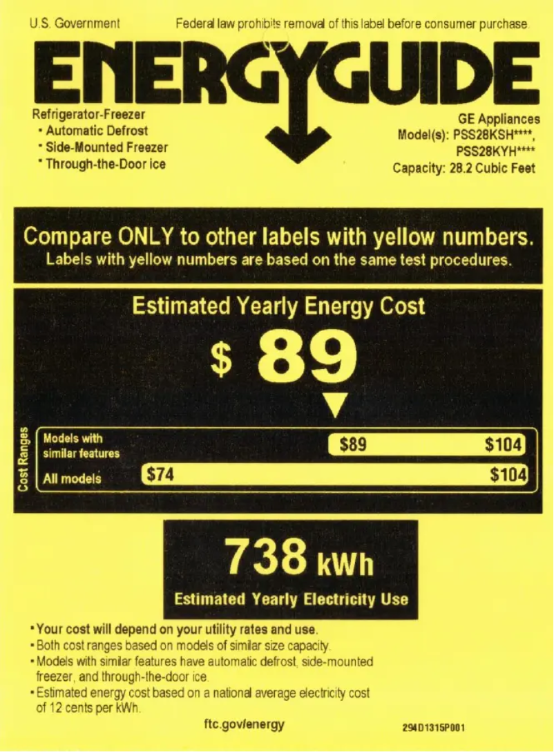 Image de la première page du manuel de l'appareil Profile PSS28KYHFS
