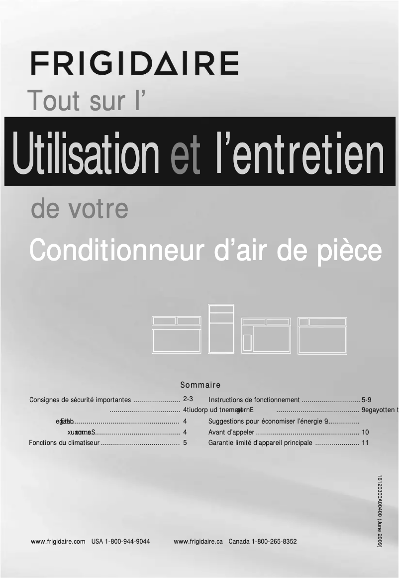 Page n°1 - Manuel utilisateur Frigidaire FFRE0533Q1
