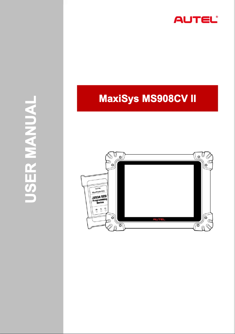 Page n°1 - Manuel utilisateur Autel MAXISYS MS908CV II