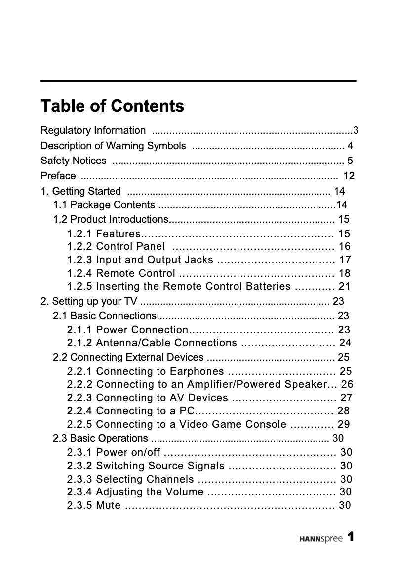 Page 1 de la notice Manuel utilisateur Hannspree ST02-15U1