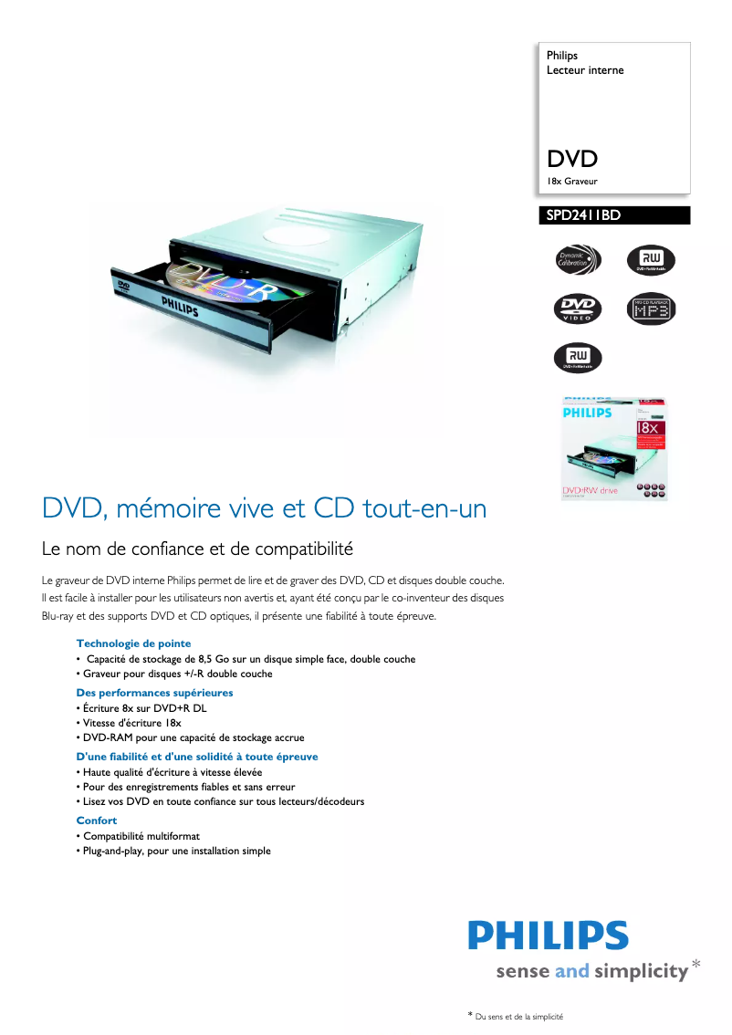 Image de la première page du manuel de l'appareil SPD2411BD