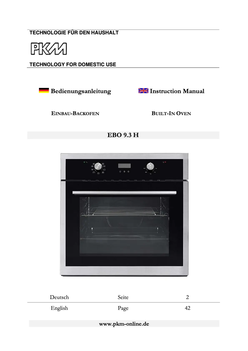 Imagen de la primera página del manual del dispositivo EBO9.3H