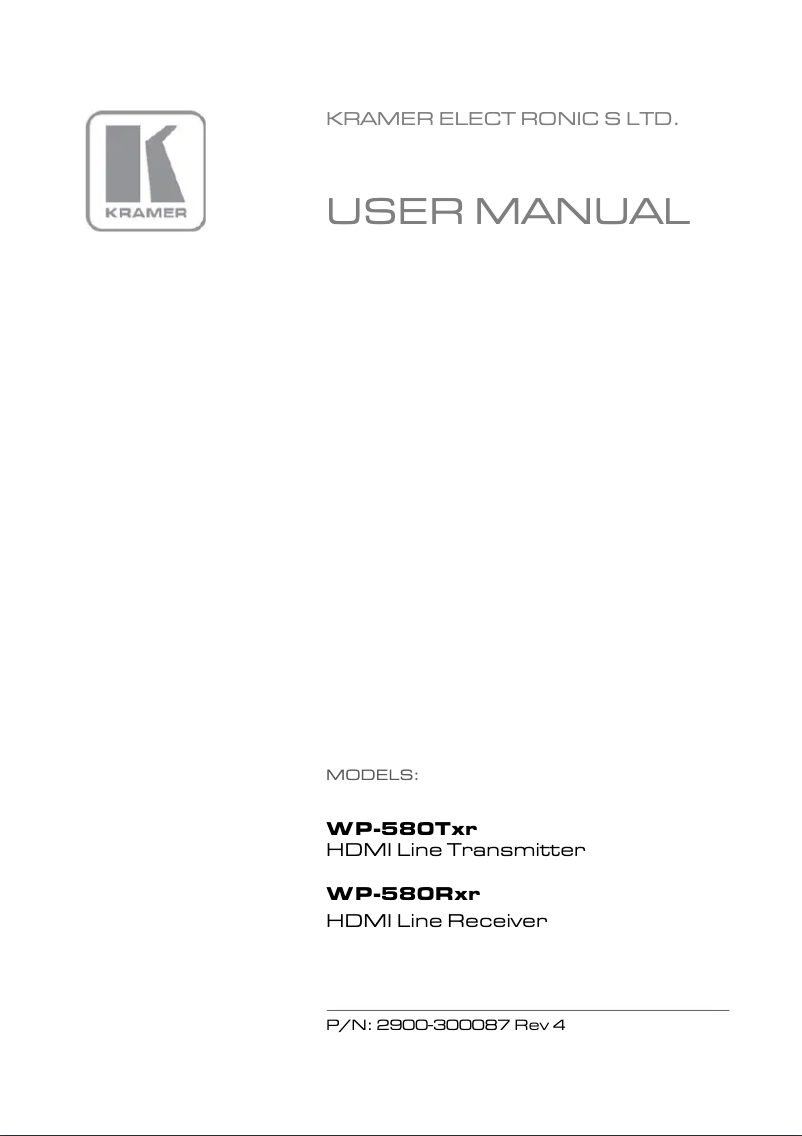 Página 1 del manual Manual de usuario Kramer WP-580RXR