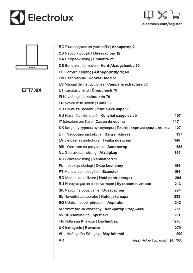 Page 1 de la notice Manuel utilisateur Electrolux EFT739X