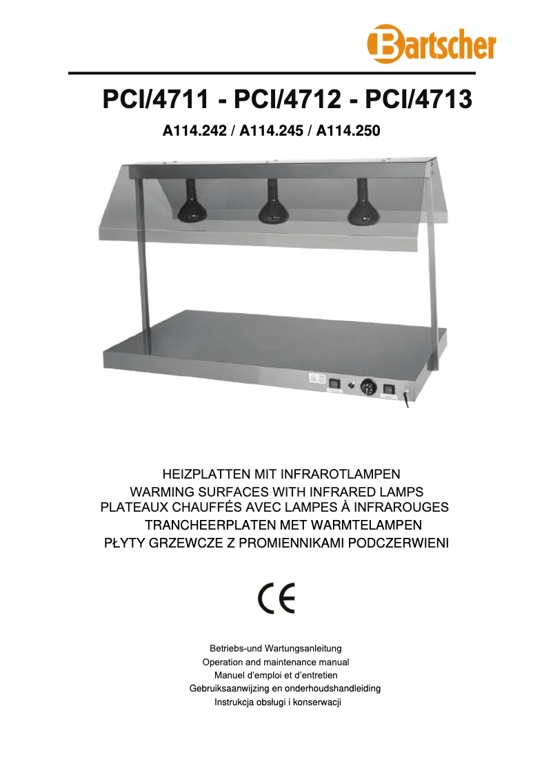 Page 1 de la notice Manuel utilisateur Bartscher TR I2WL950