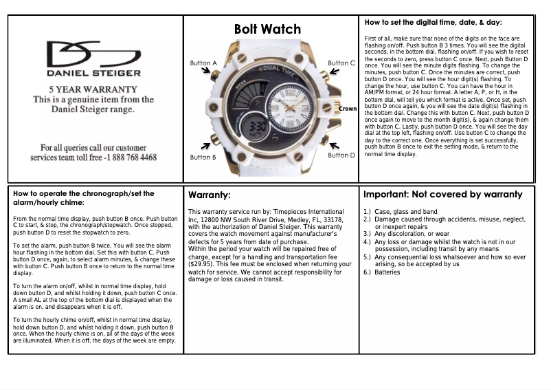 Page n°1 - Manuel utilisateur Daniel Steiger Bolt