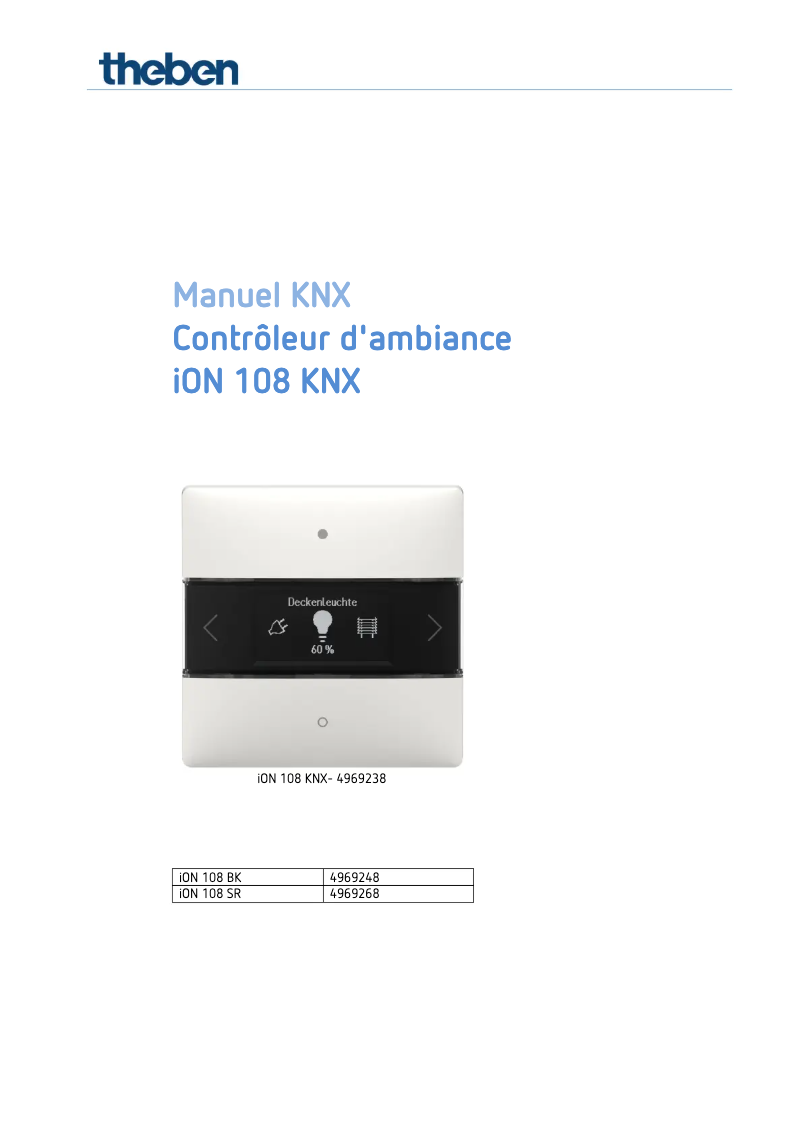 Page n°1 - Manuel utilisateur Theben iON 108 KNX