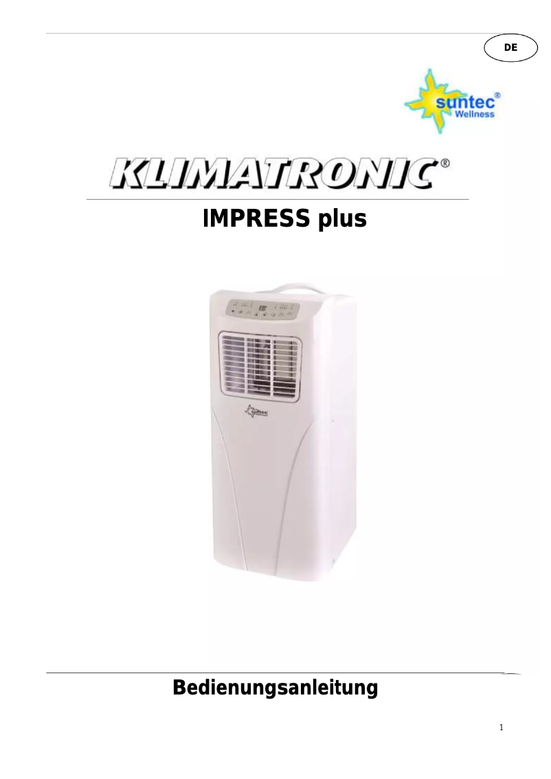 Page 1 de la notice Manuel utilisateur Suntec Impress 20+