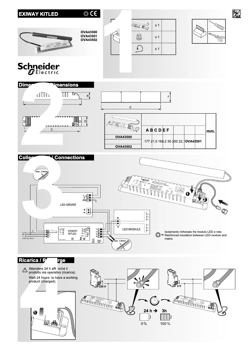 Page 1 de la notice Manuel utilisateur Schneider OVA43500