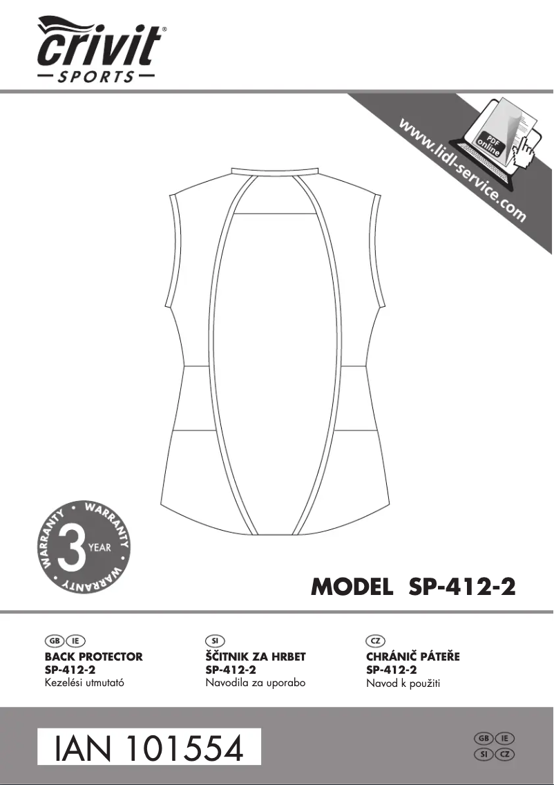 Image de la première page du manuel de l'appareil SP-412-2