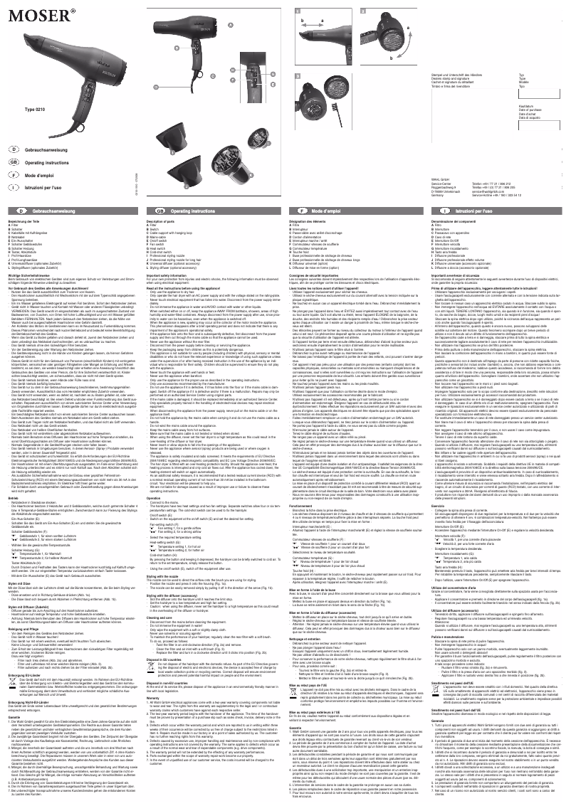 Image de la première page du manuel de l'appareil 0210 Edition