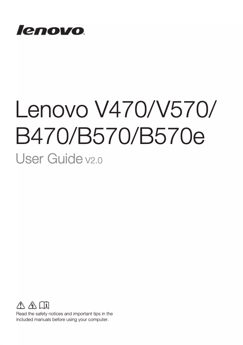 Page n°1 - Manuel utilisateur Lenovo B470e