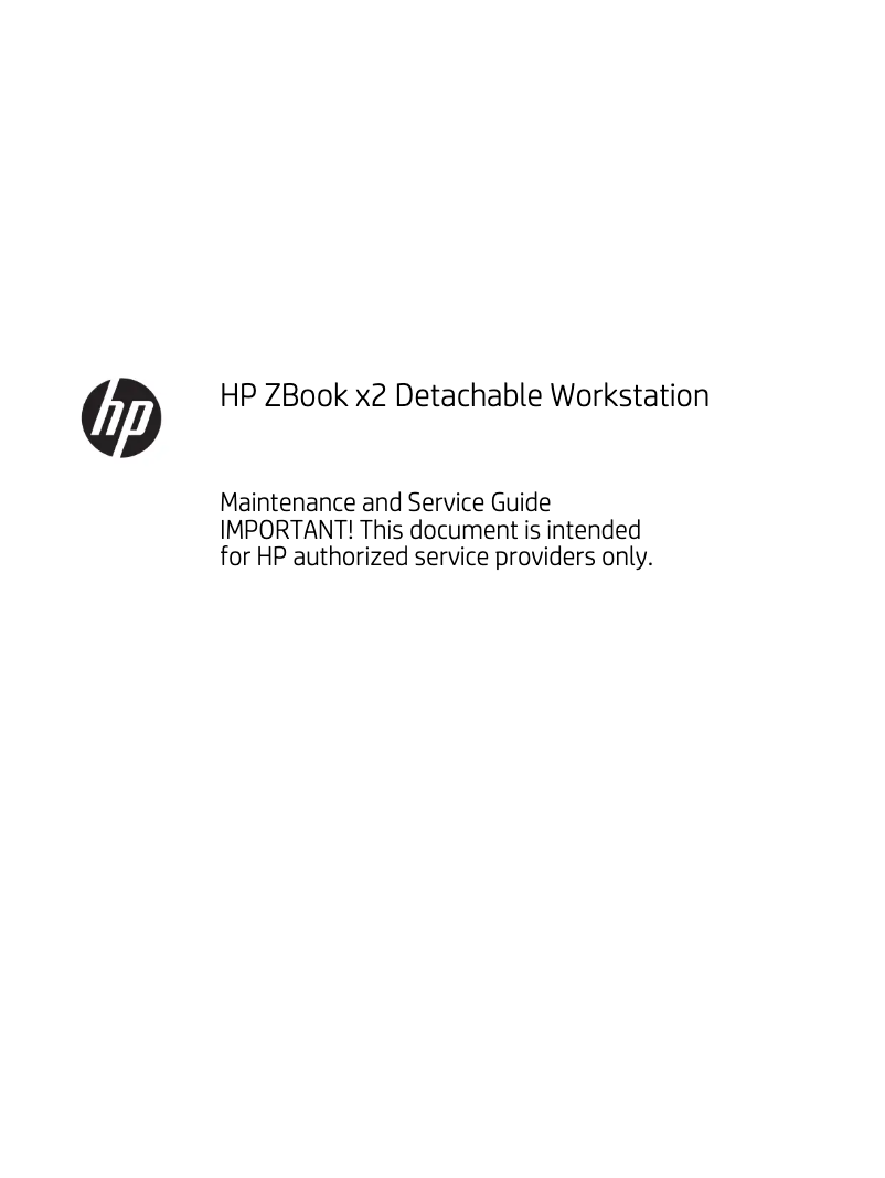 Page 1 de la notice Manuel d'utilisation et d'entretien HP ZBook x2 G4