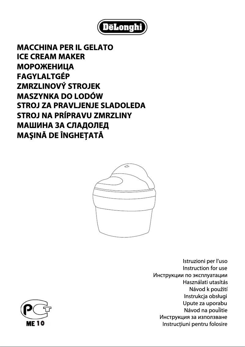 Imagen de la primera página del manual del dispositivo Il Gelataio IC8500