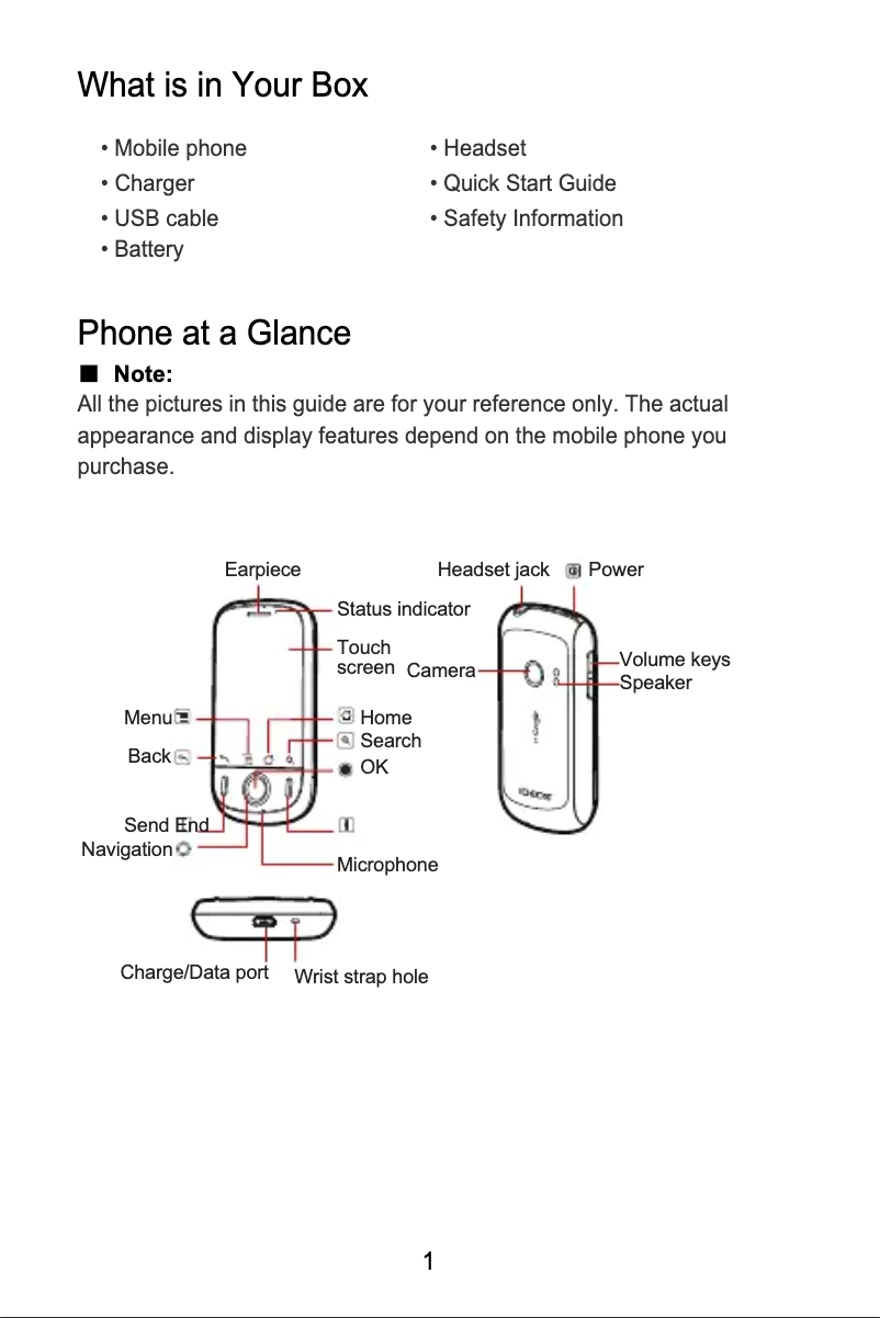 Página 1 del manual Guía de inicio rápido Huawei IDEOS U8150