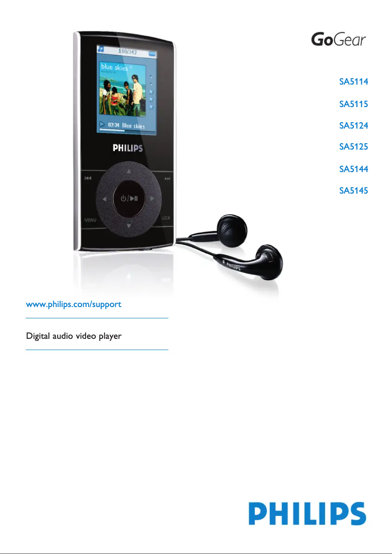 Image de la première page du manuel de l'appareil GoGear SA5124