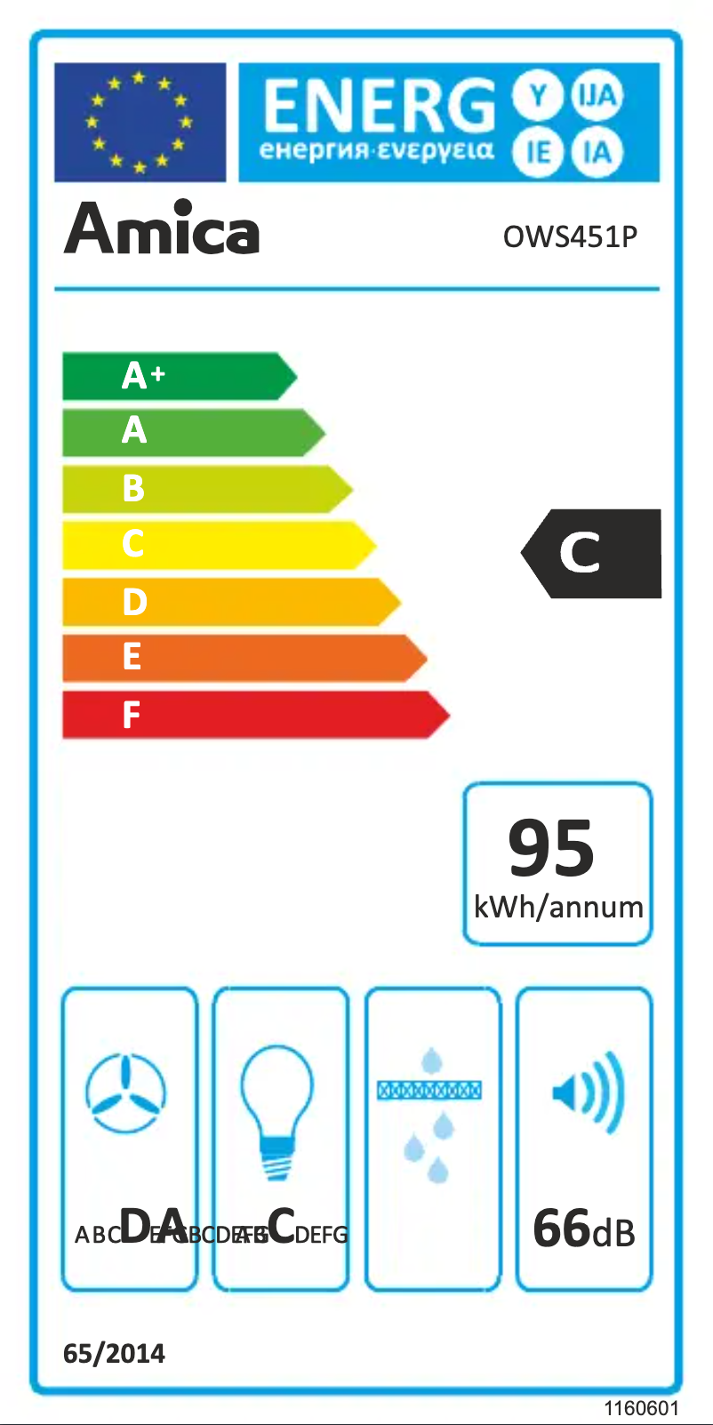 Page n°1 - Label énergétique Amica OWS 451 P