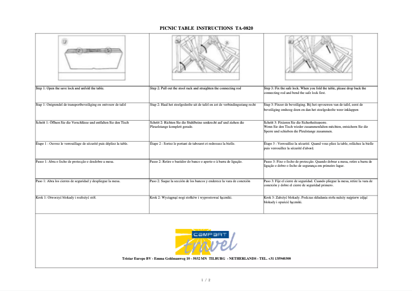 Page 1 de la notice Manuel utilisateur Campart Travel TA-0820