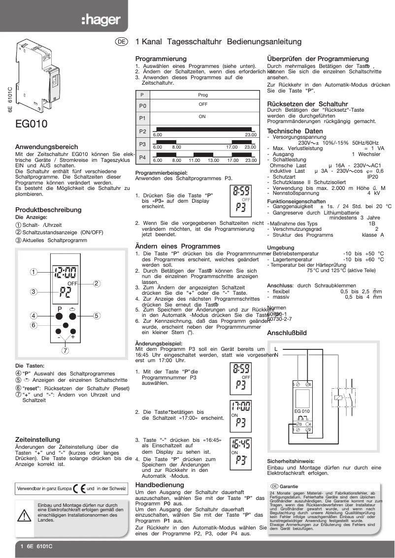 Image de la première page du manuel de l'appareil EG010