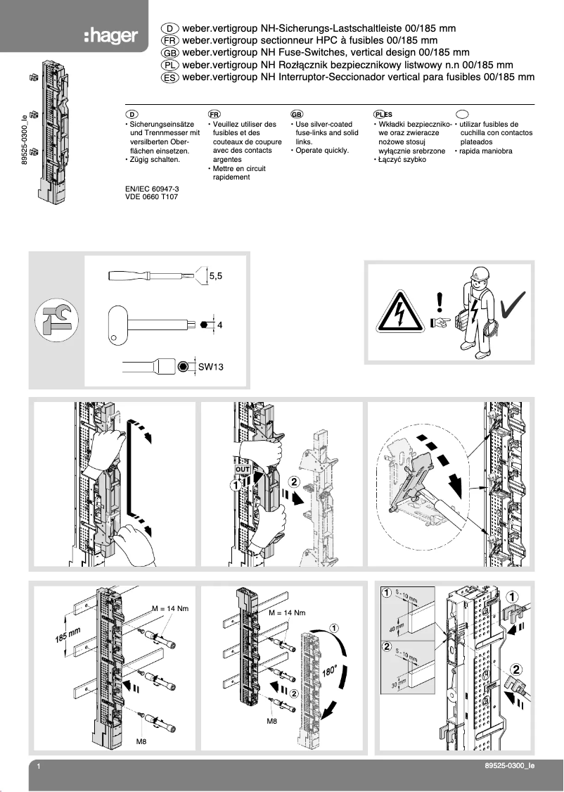 Page n°1 - Manuel utilisateur Hager LVSG00RPX