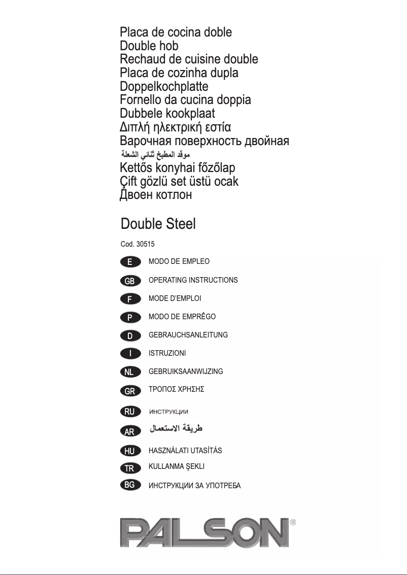 Page n°1 - Manuel utilisateur Palson 30515