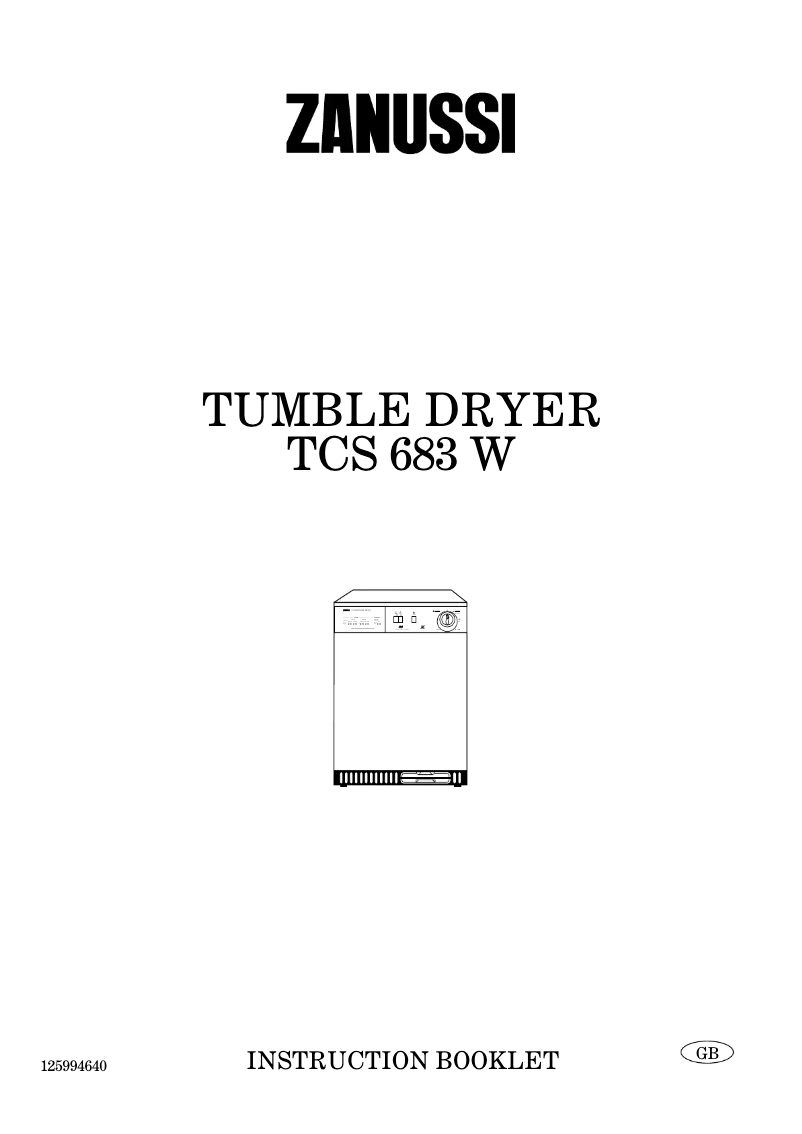 Image de la première page du manuel de l'appareil TCS 683 W