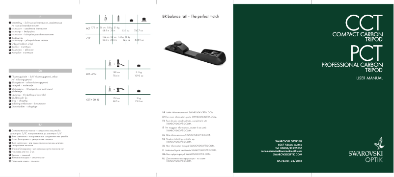 Page 1 de la notice Manuel utilisateur Swarovski Optik PCT