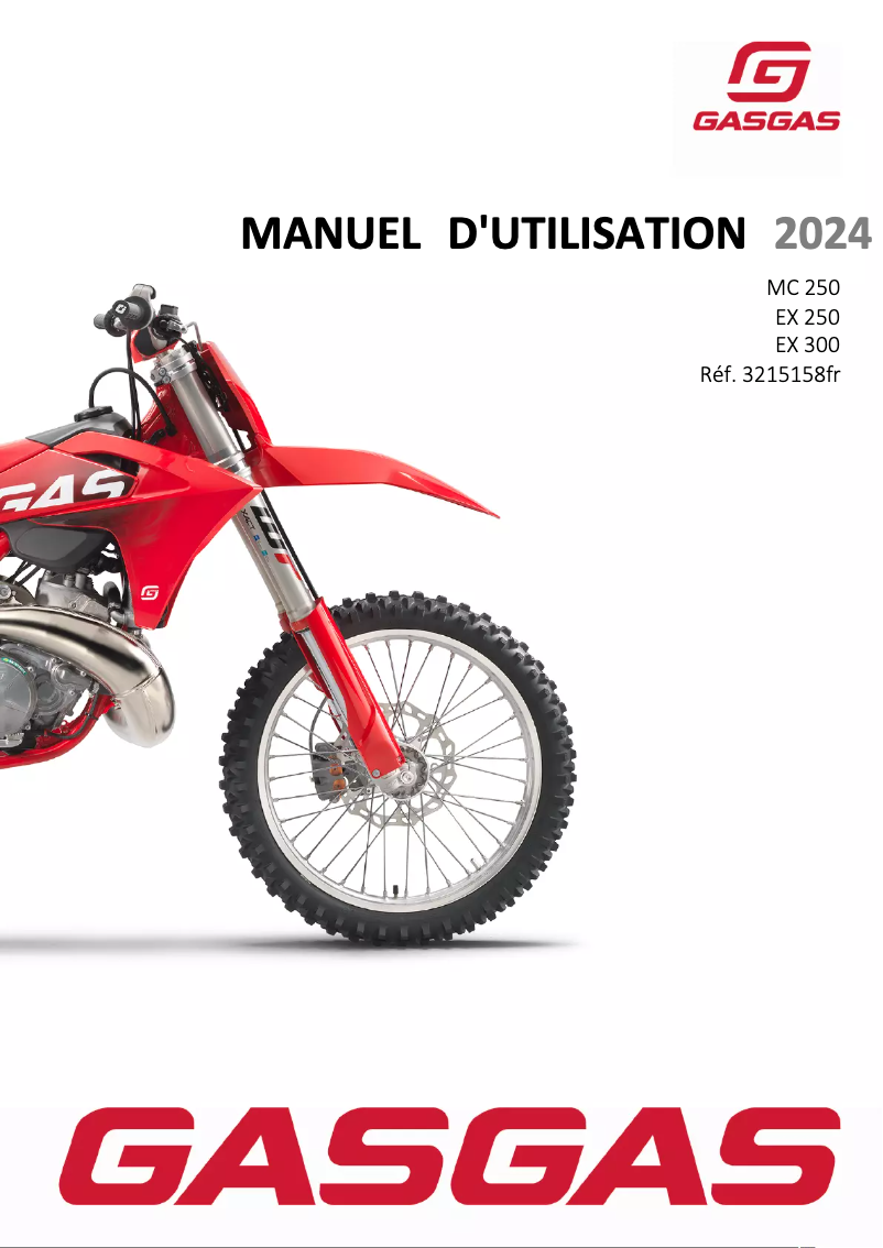 Image de la première page du manuel de l'appareil EX 250 (2024)