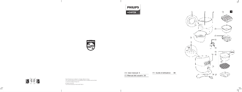 Page 1 de la notice Manuel utilisateur Philips Daily Collection Airfryer HD9218