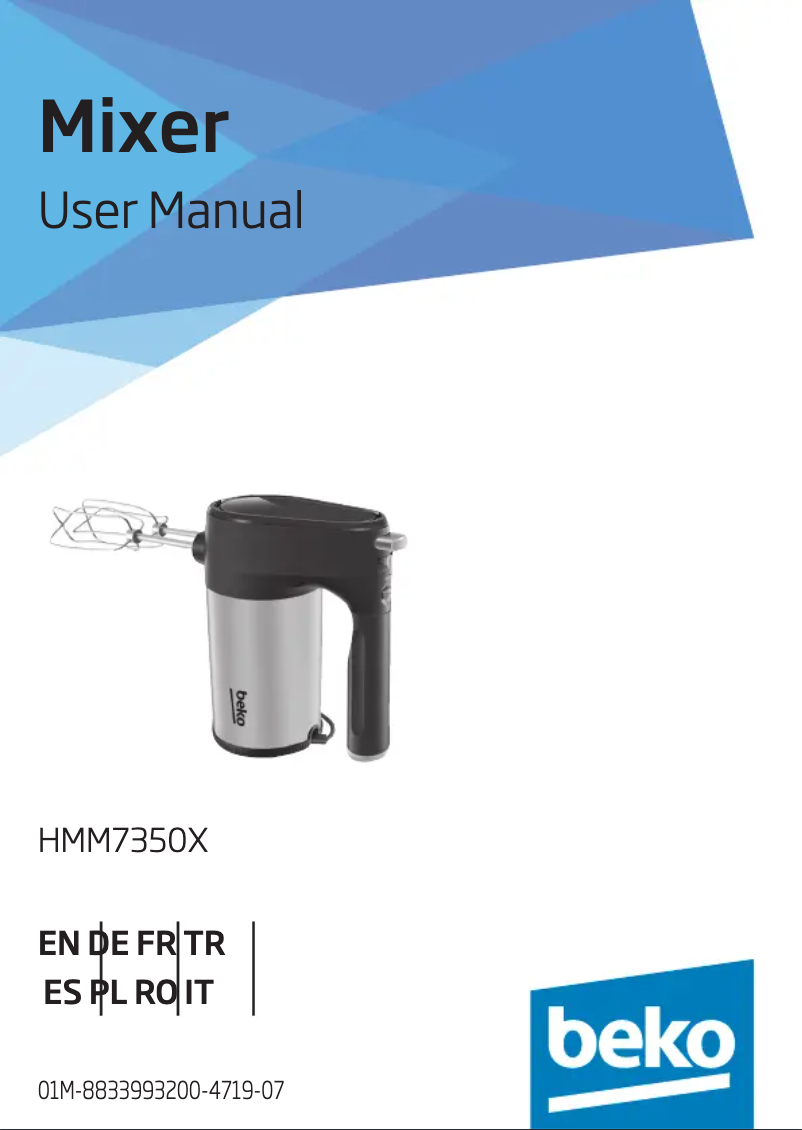 Image de la première page du manuel de l'appareil HMM7350X