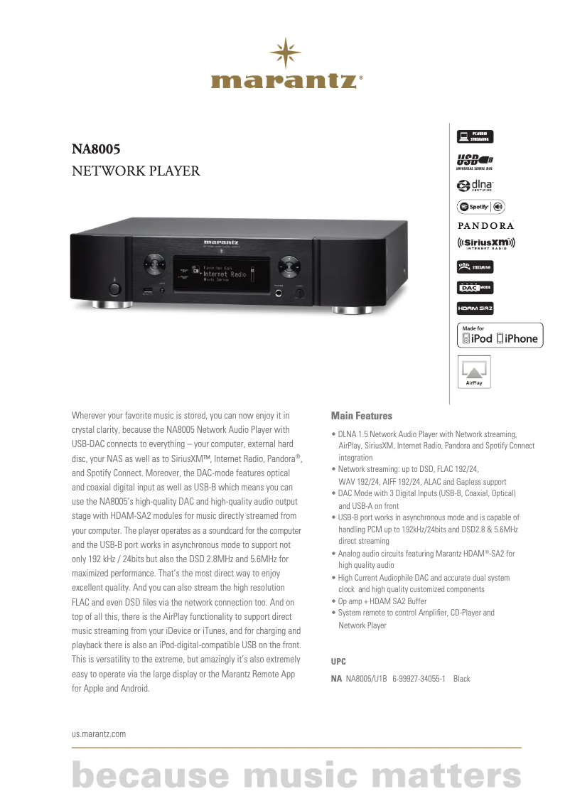 Imagen de la primera página del manual del dispositivo NA8005