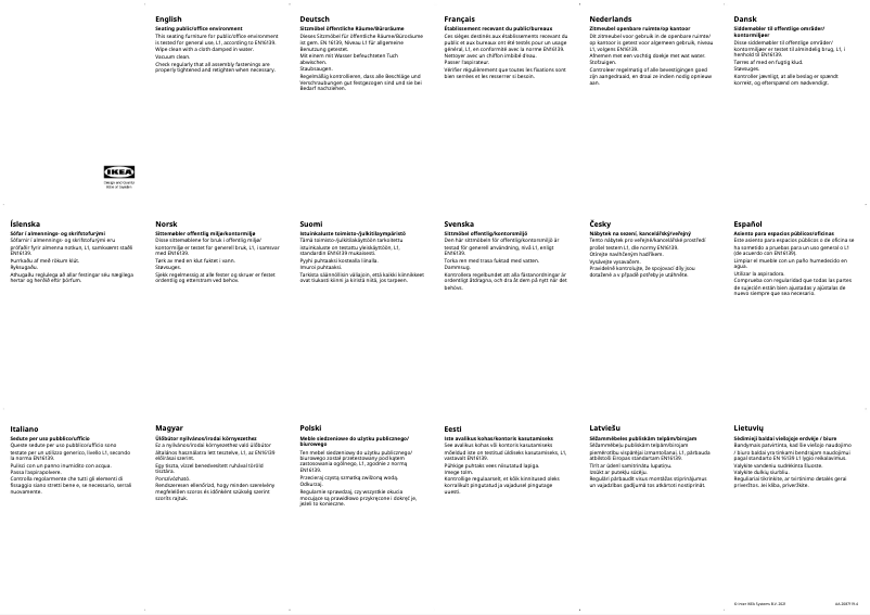 Page 1 de la notice Manuel utilisateur Ikea LÅNGFJÄLL 503.205.70