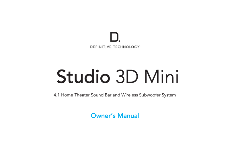 Image de la première page du manuel de l'appareil Studio 3D Mini