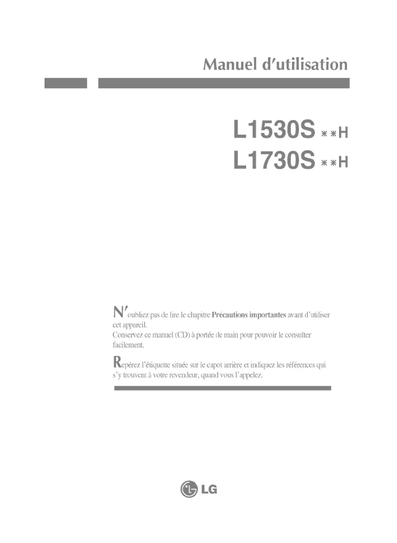 Image de la première page du manuel de l'appareil L1730SSNH