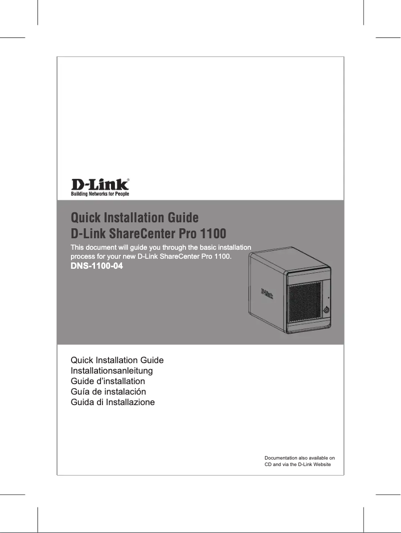 Page 1 de la notice Guide d'installation D-Link DNS-1100-04