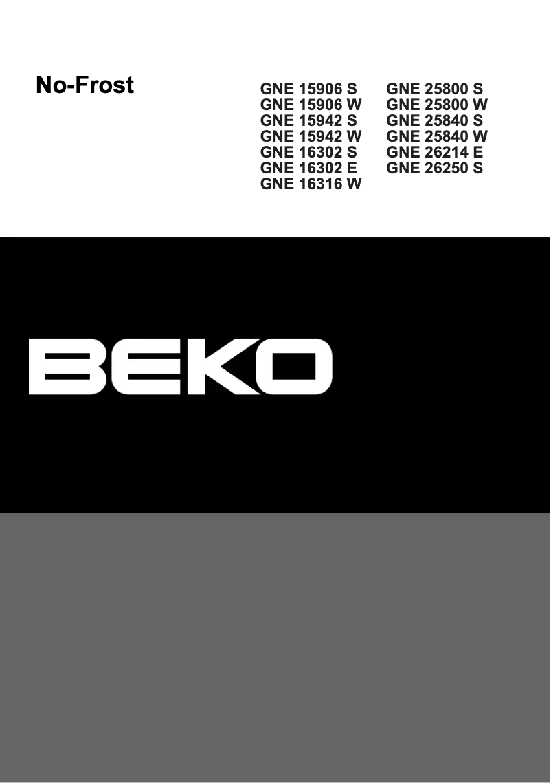 Page 1 de la notice Manuel utilisateur Beko GNE 15942 S