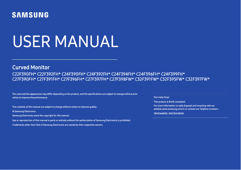 Page n°1 - Manuel utilisateur Samsung LC24F390FHLXZP