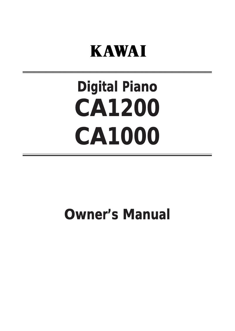 Page 1 de la notice Manuel utilisateur Kawai CA1200
