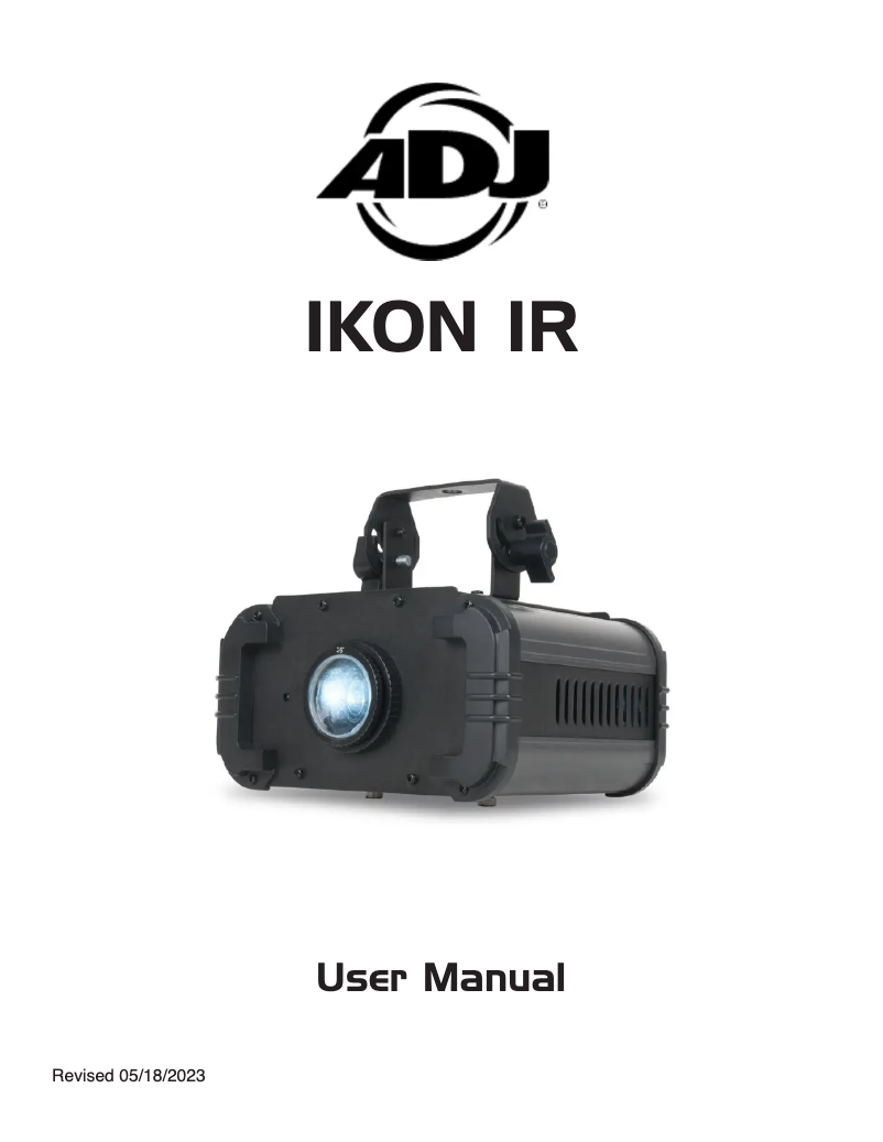 Page 1 of the manual User Manual Adj Ikon IR