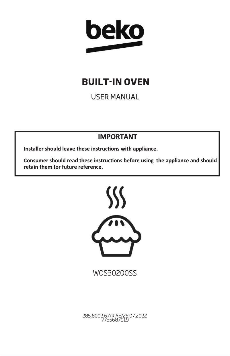 Image de la première page du manuel de l'appareil WOS30200SS