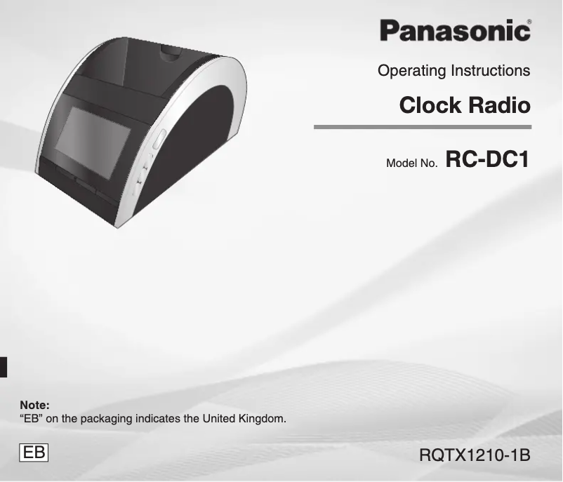 Page n°1 - Manuel utilisateur Panasonic RCDC1EB