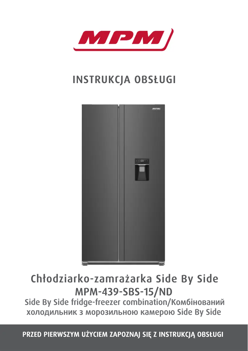 Image de la première page du manuel de l'appareil MPM-439-SBS-15/ND