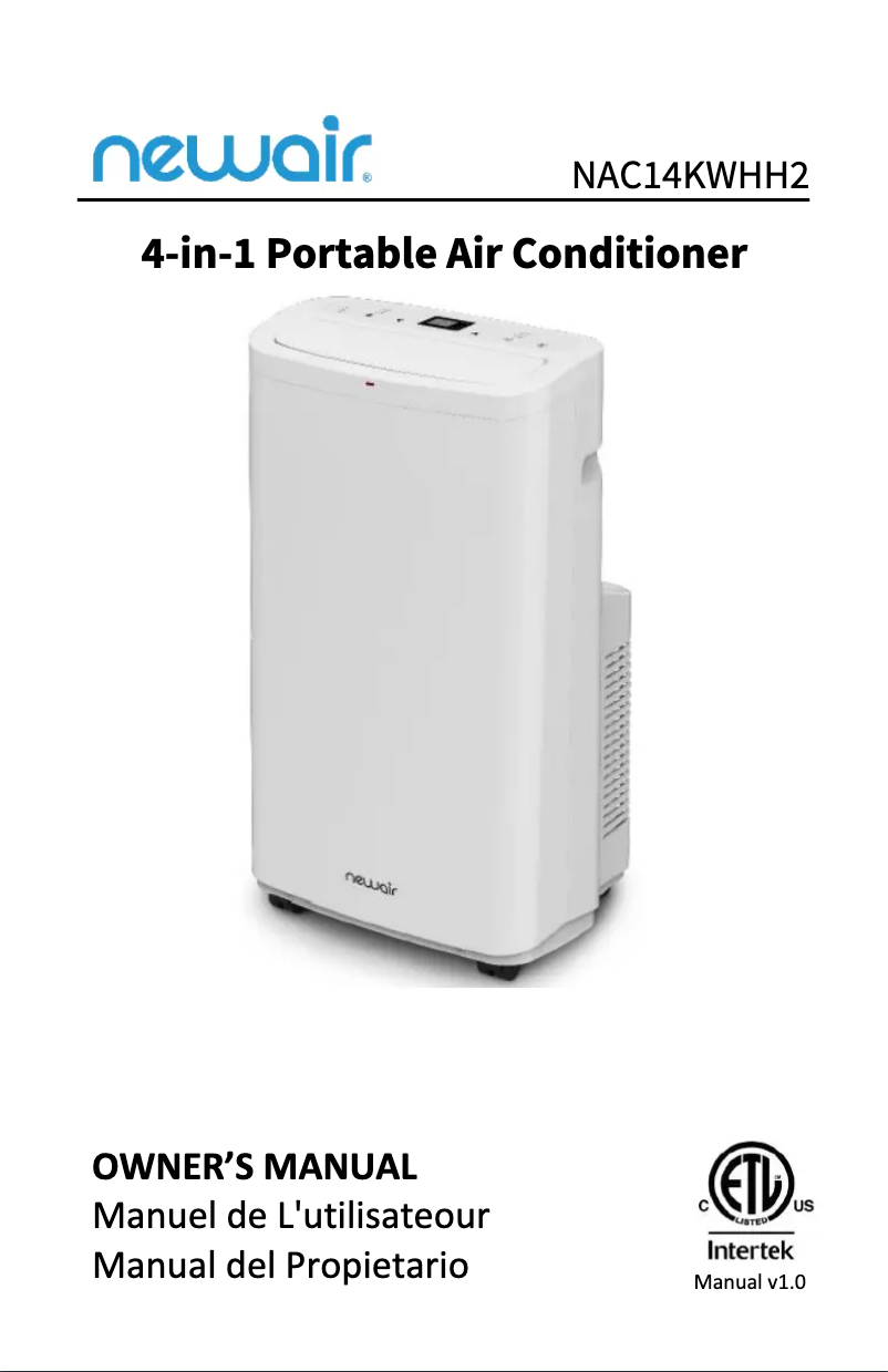 Page 1 de la notice Manuel utilisateur NewAir NAC14KWHH2