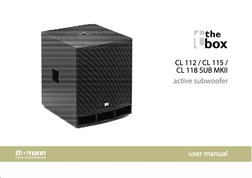 Page n°1 - Manuel utilisateur The Box CL 115 Sub MK II