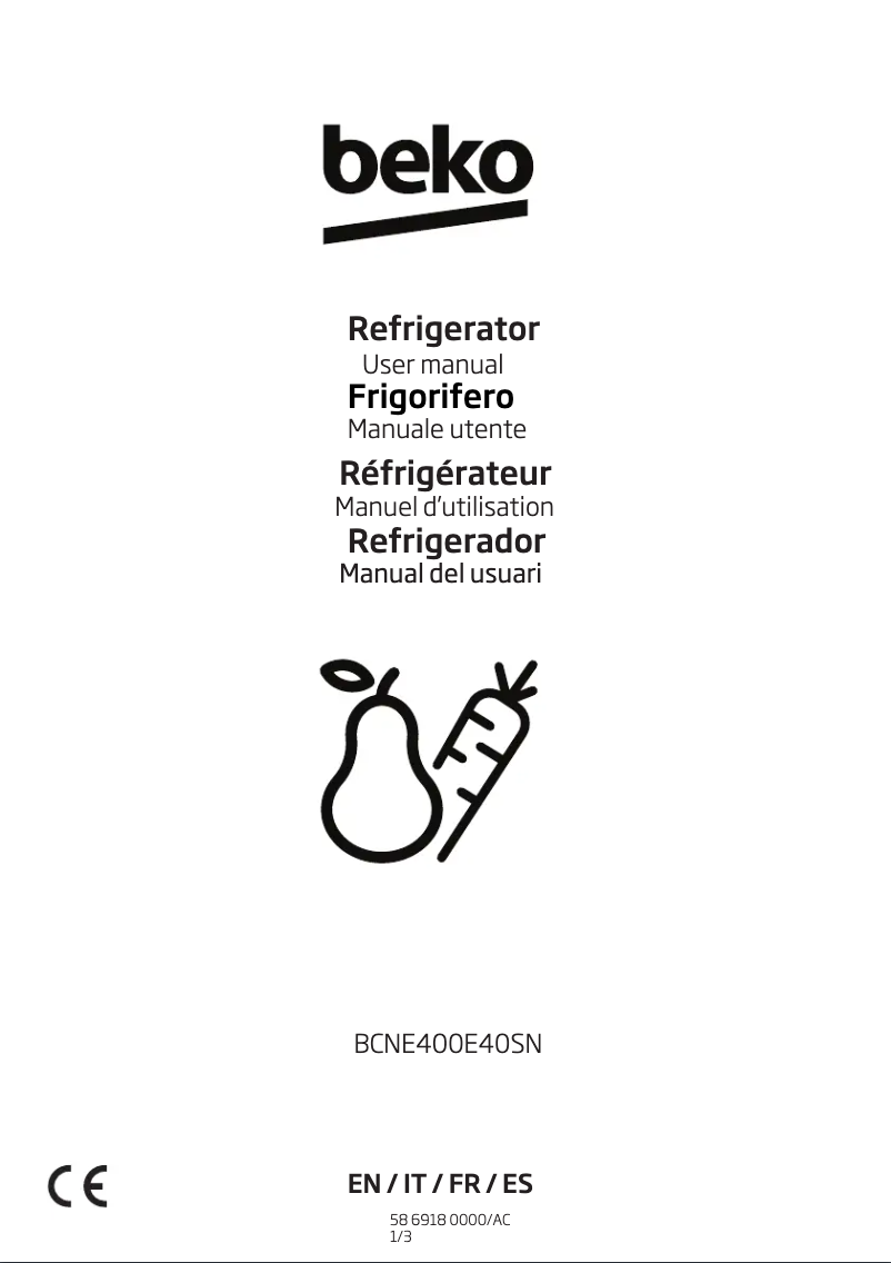 Image de la première page du manuel de l'appareil BCNE400E40SN LH