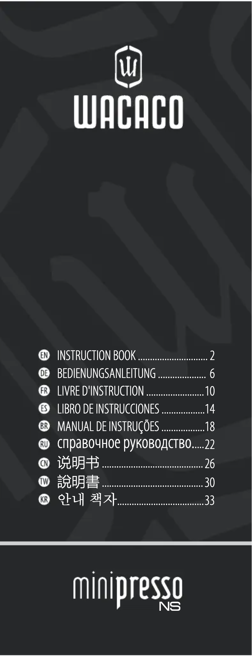 Page n°1 - Manuel utilisateur Wacaco Minipresso NS