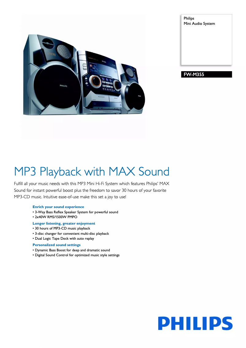 Page n°1 - Brochure Philips FW-M355