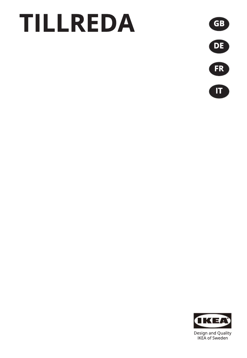 Page 1 de la notice Manuel utilisateur Ikea TILLREDA 504.935.04