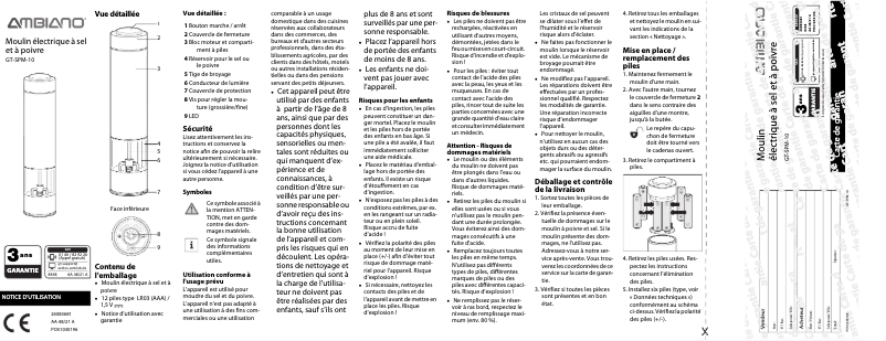 Page n°1 - Manuel utilisateur Ambiano GT-SPM-10